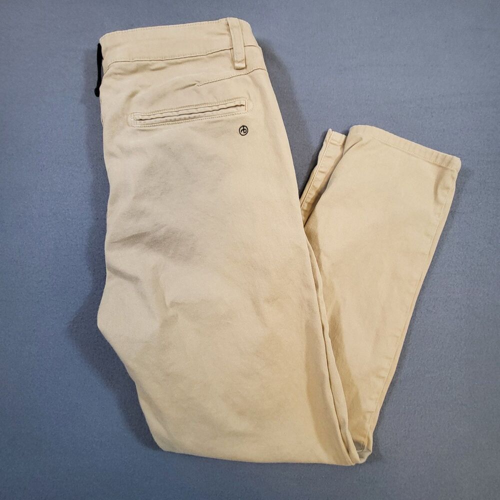 Rag & Bone Fit 1 Pants Mens 32 (Meas 32x27) Beige Skinny Stretch Twill Chinos